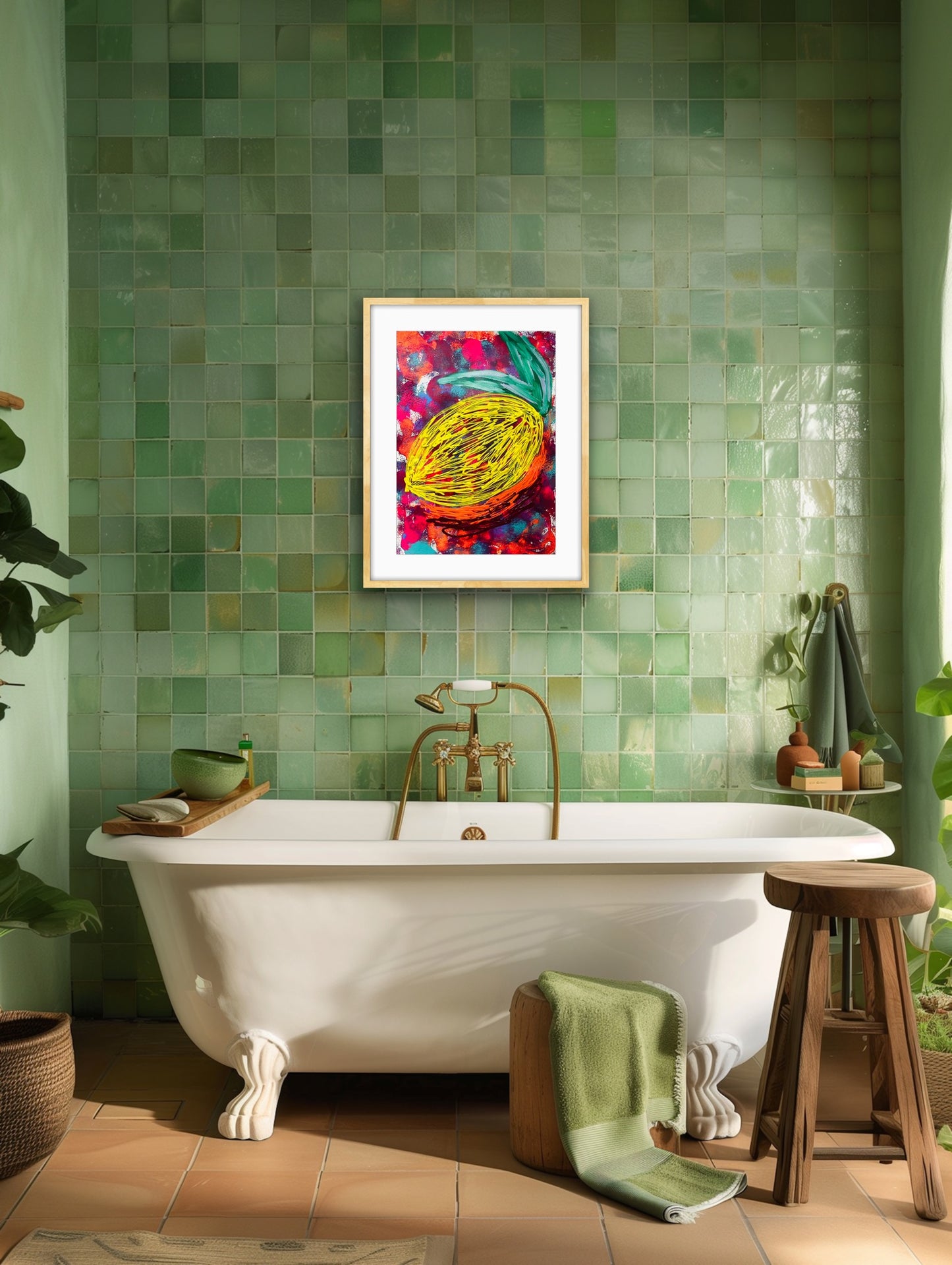 “Face The Lemon” Original Painting on Paper unframed