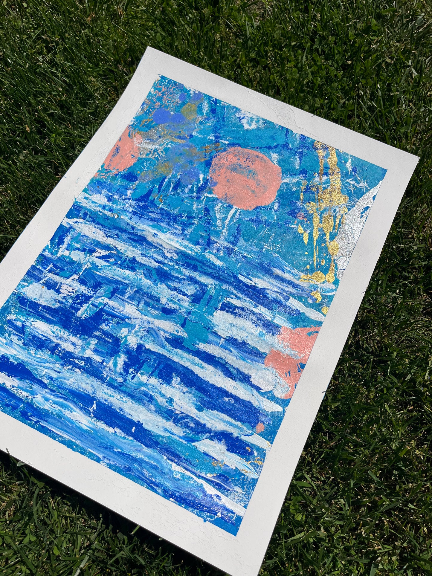 “Let’s Go For A Swim” original acrylic painting on paper