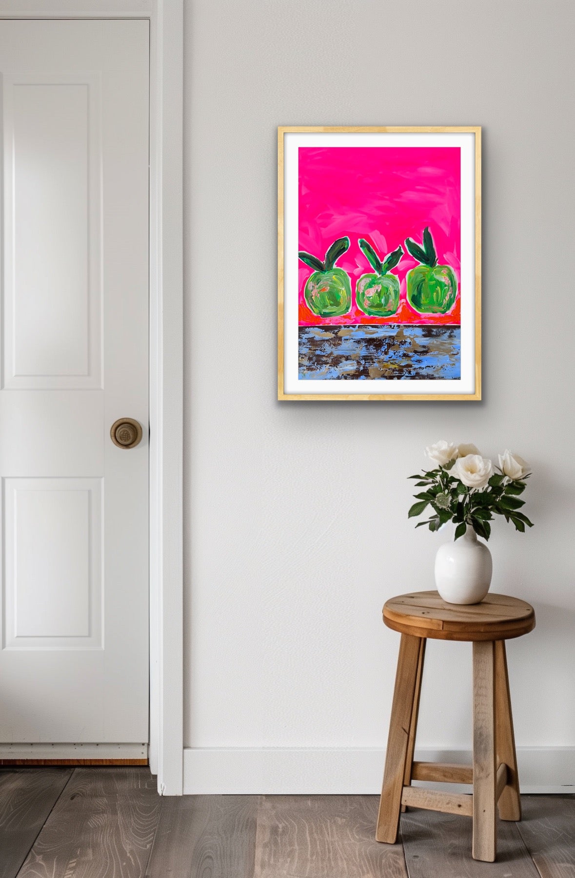 “No Bad Apples Here” original painting. Acrylic on paper unframed.