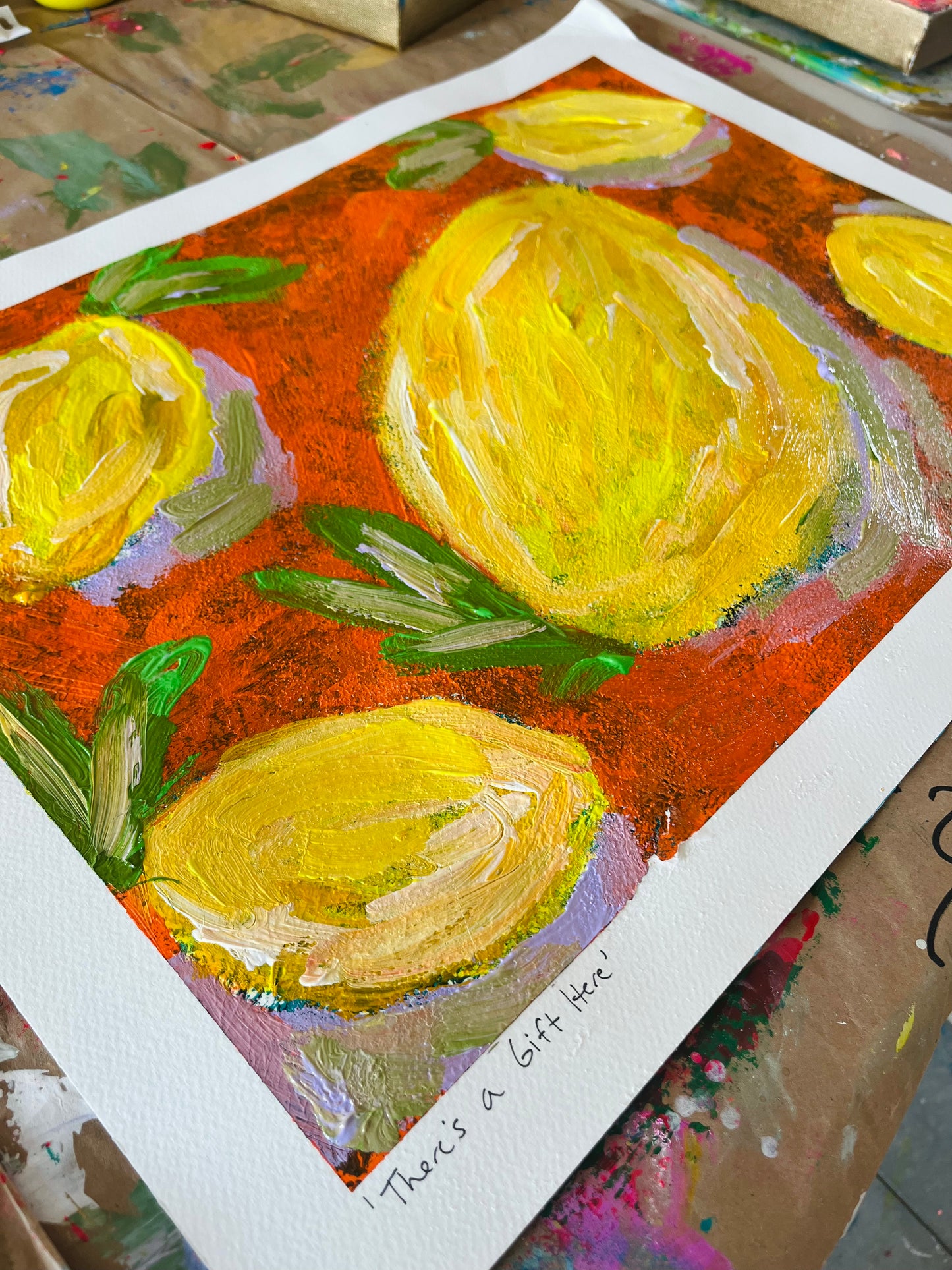 “There’s a Gift Here” original acrylic on paper