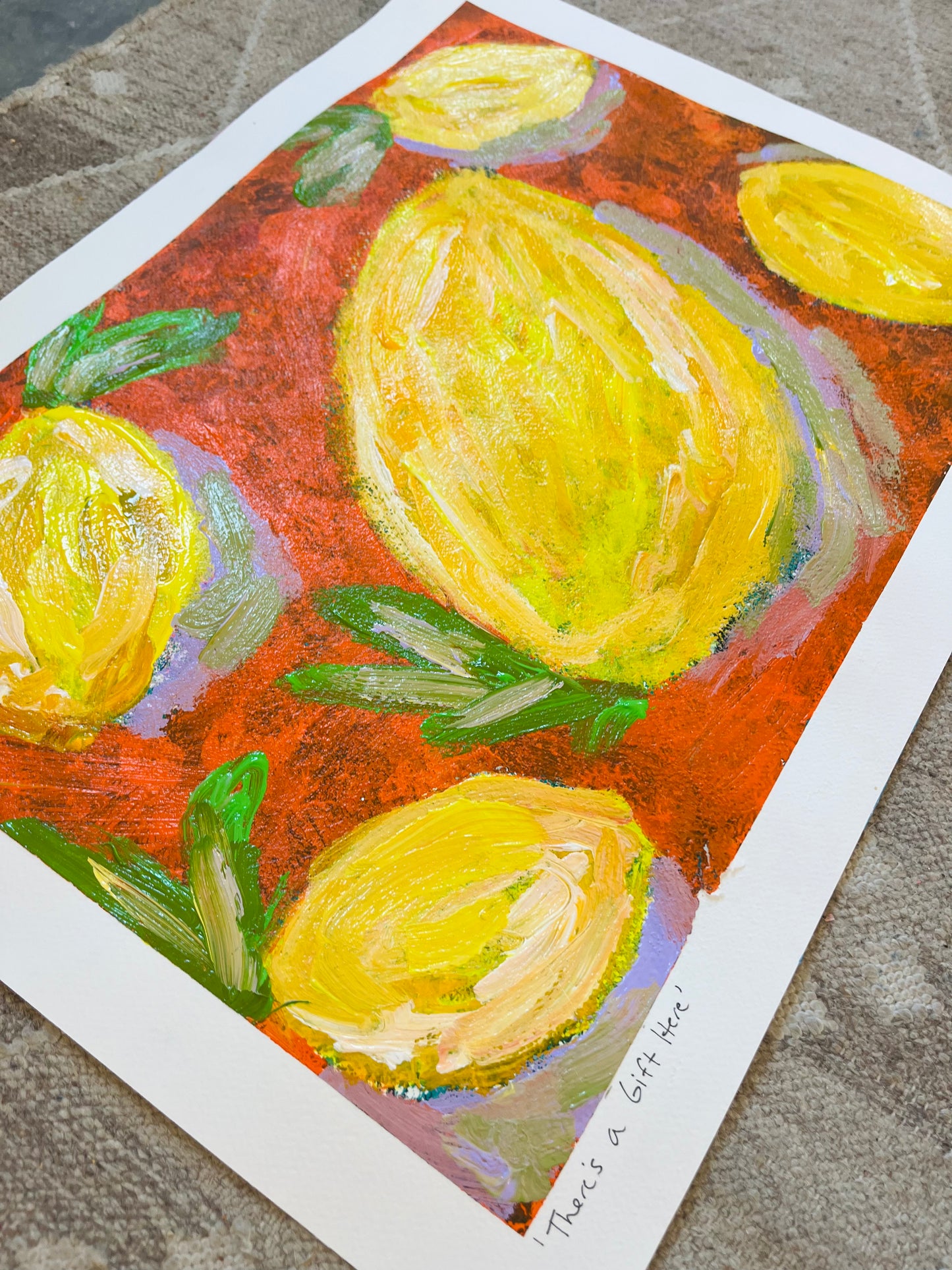 “There’s a Gift Here” original acrylic on paper