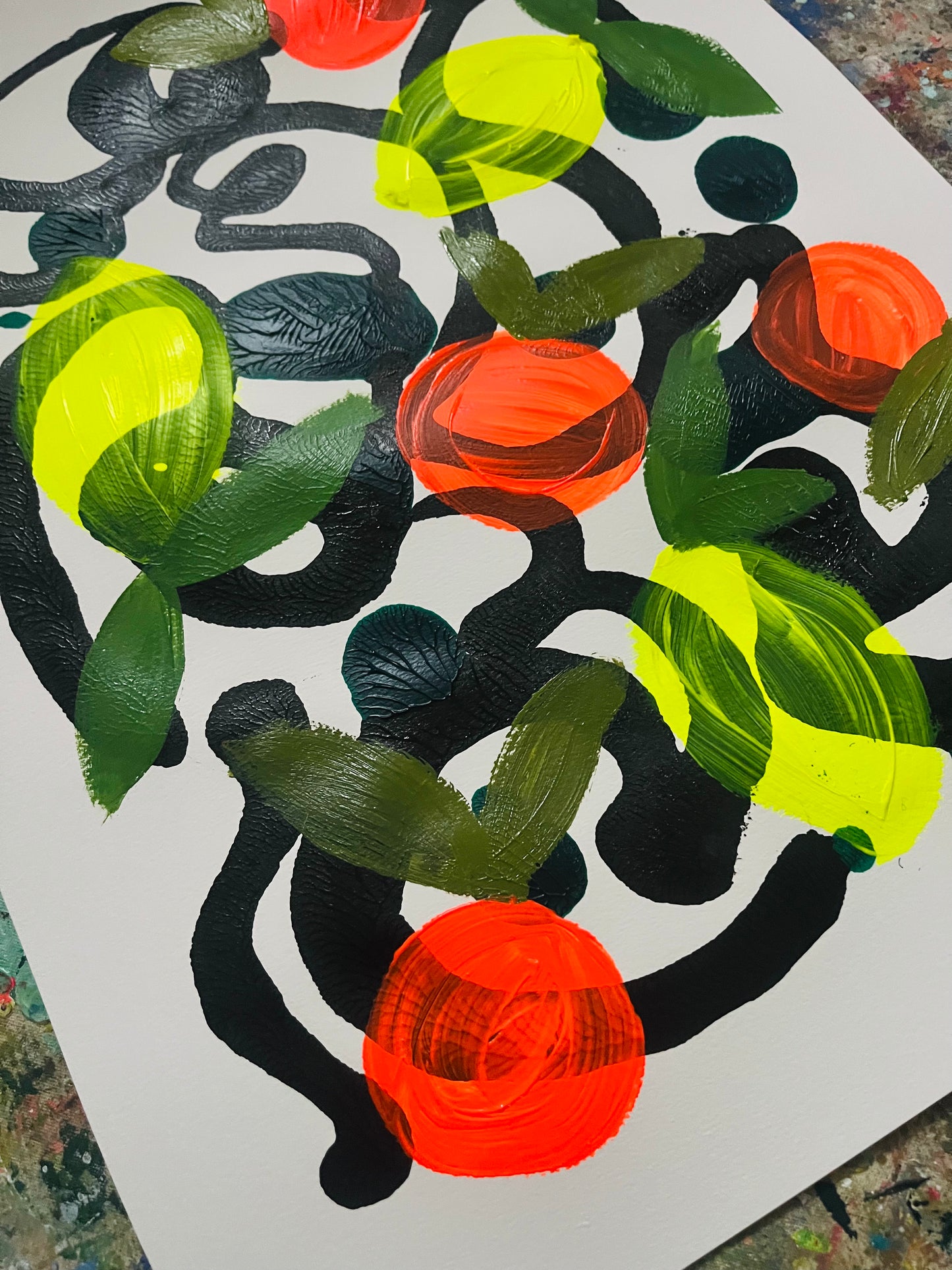 “Only Good Allowed Here” Original Acrylic painting on paper