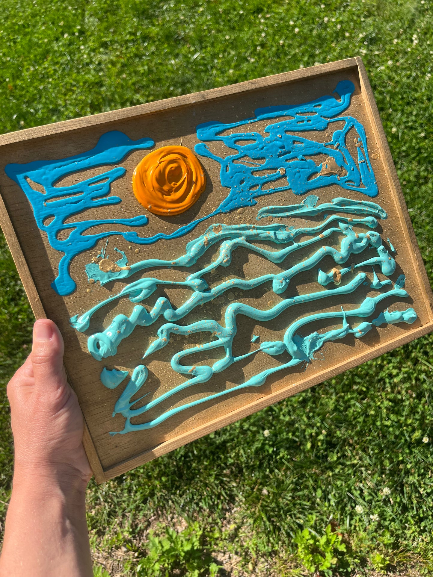 “Keep Your Eyes on the Light” Original Painting on wood frame