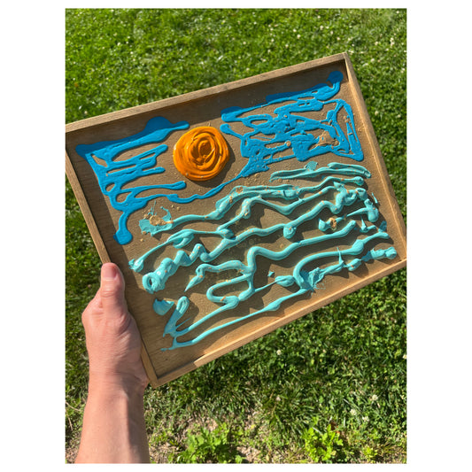 “Keep Your Eyes on the Light” Original Painting on wood frame