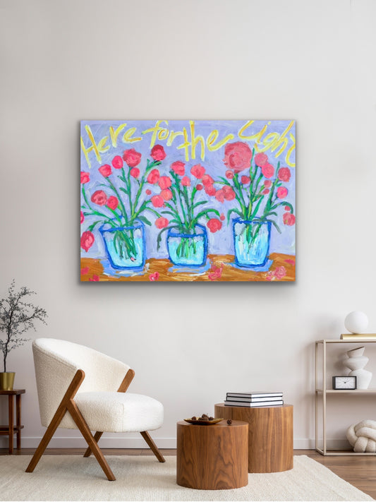 “Here for the Light” original painting on gallery wrapped canvas