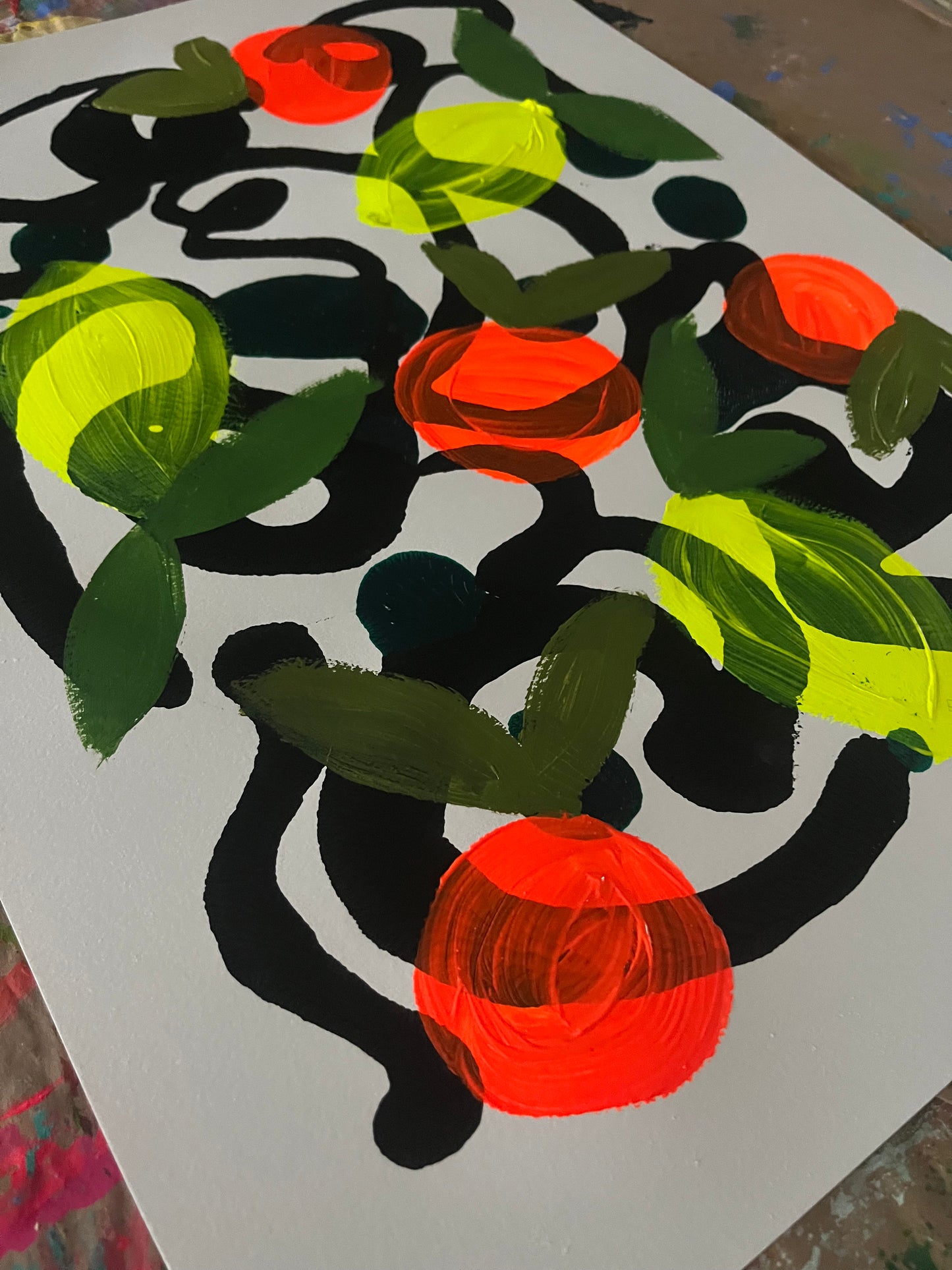 “Only Good Allowed Here” Original Acrylic painting on paper