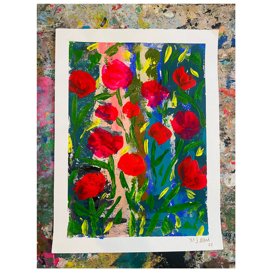 "Jump For Joy" Original Painting  Acrylic on Heavy Watercolor Paper