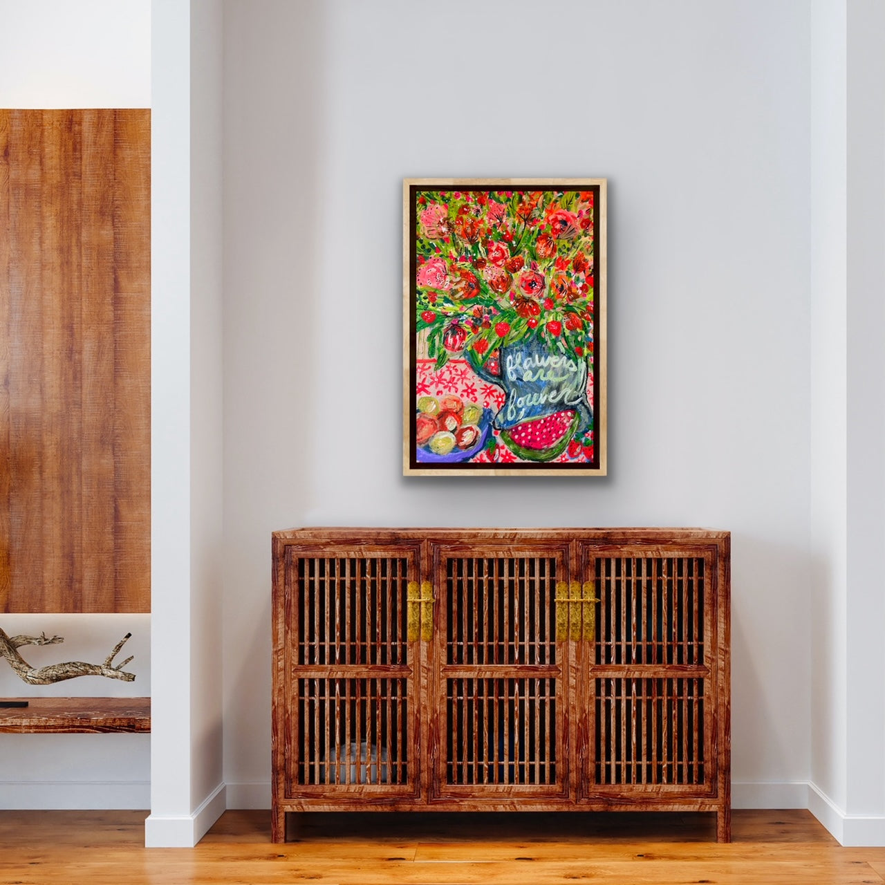 "Fruit + Flowers" Original Painting on Gallery Wrapped Canvas