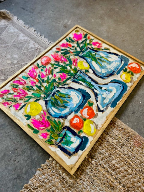 "In Loveness With Life" Original Painting on wood frame.