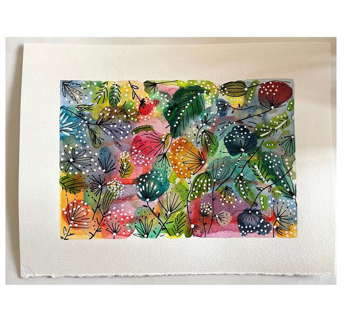 "Garden Party" Watercolor original on Paper