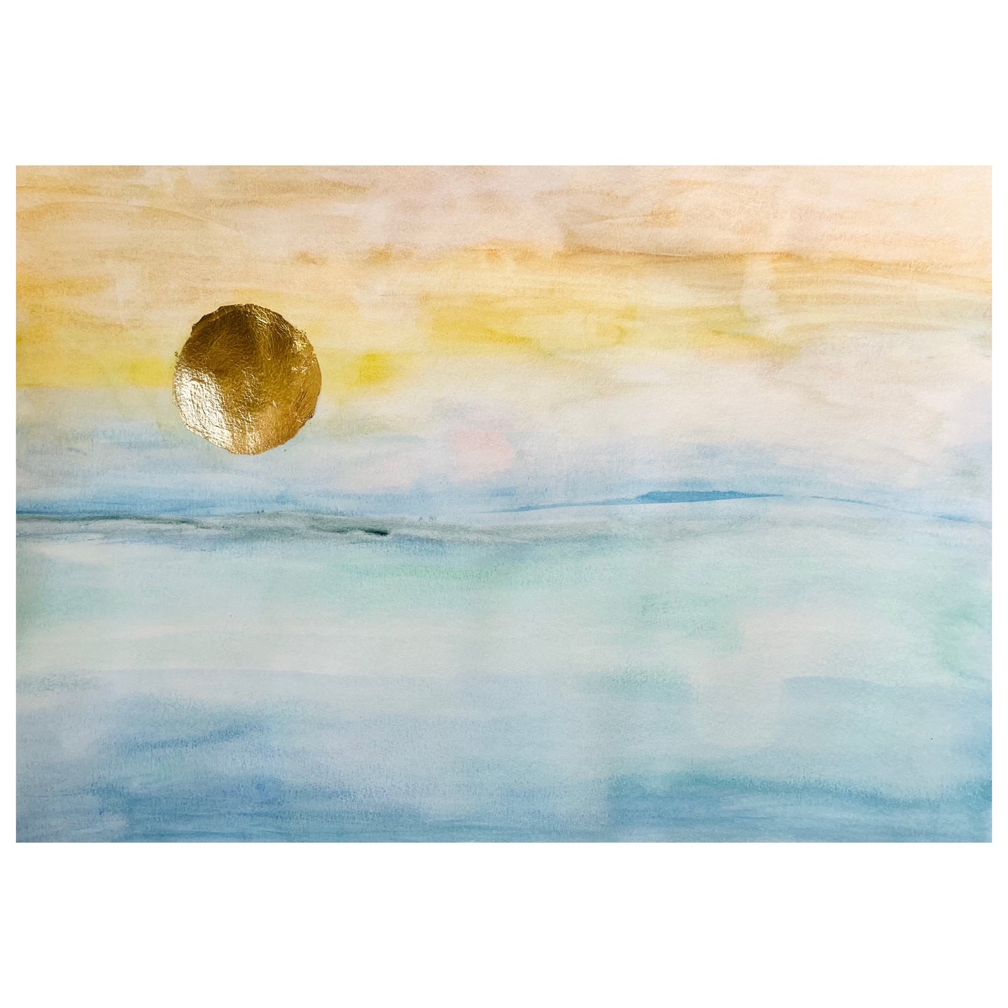 "Enjoy Your Space" Watercolor + Gold leaf on Paper