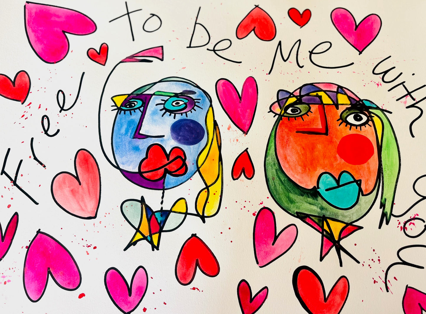 "Free To Be Me...With You" Original drawing on paper