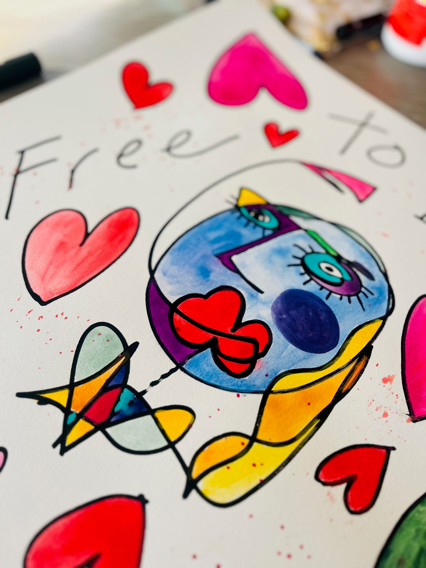 "Free To Be Me...With You" Original drawing on paper