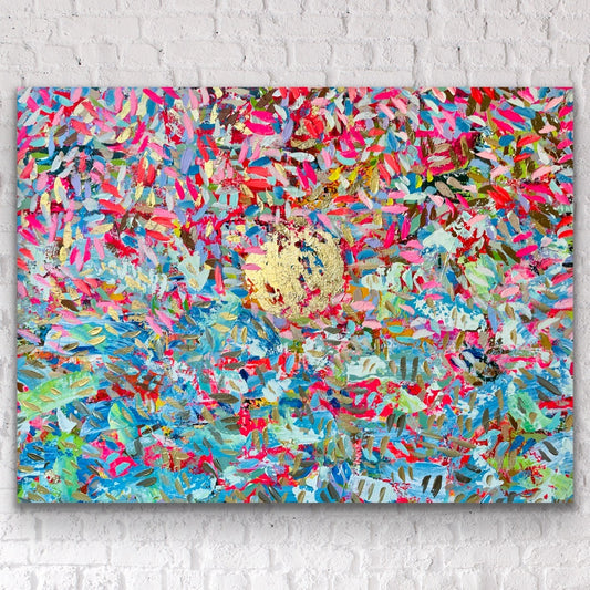 "Cosmic Ambition" Acrylic and Gold Leaf on Canvas