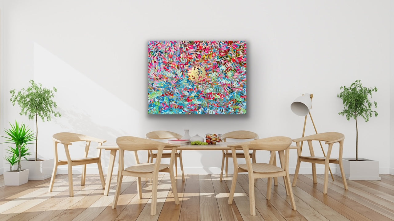 "Cosmic Ambition" Acrylic and Gold Leaf on Canvas