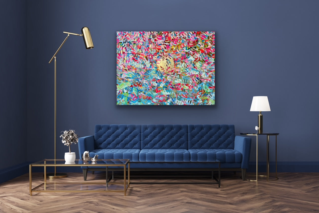 "Cosmic Ambition" Acrylic and Gold Leaf on Canvas