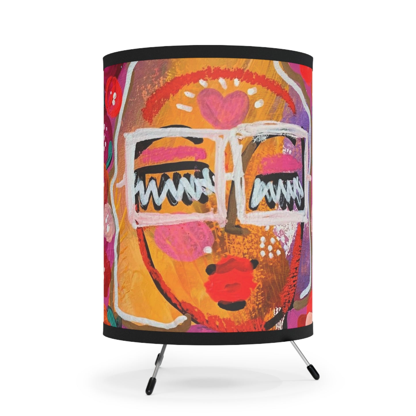 "Roses + Besties" Tripod Lamp with High-Res Printed Shade, US\CA plug