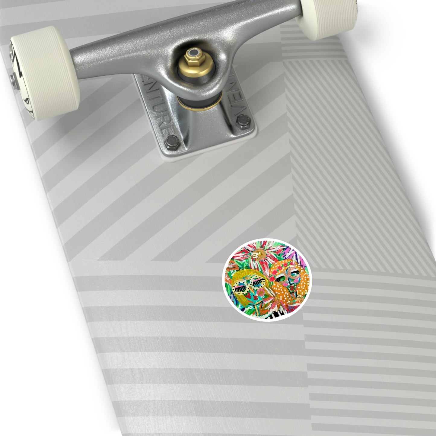 Girl Talk Art Round Stickers