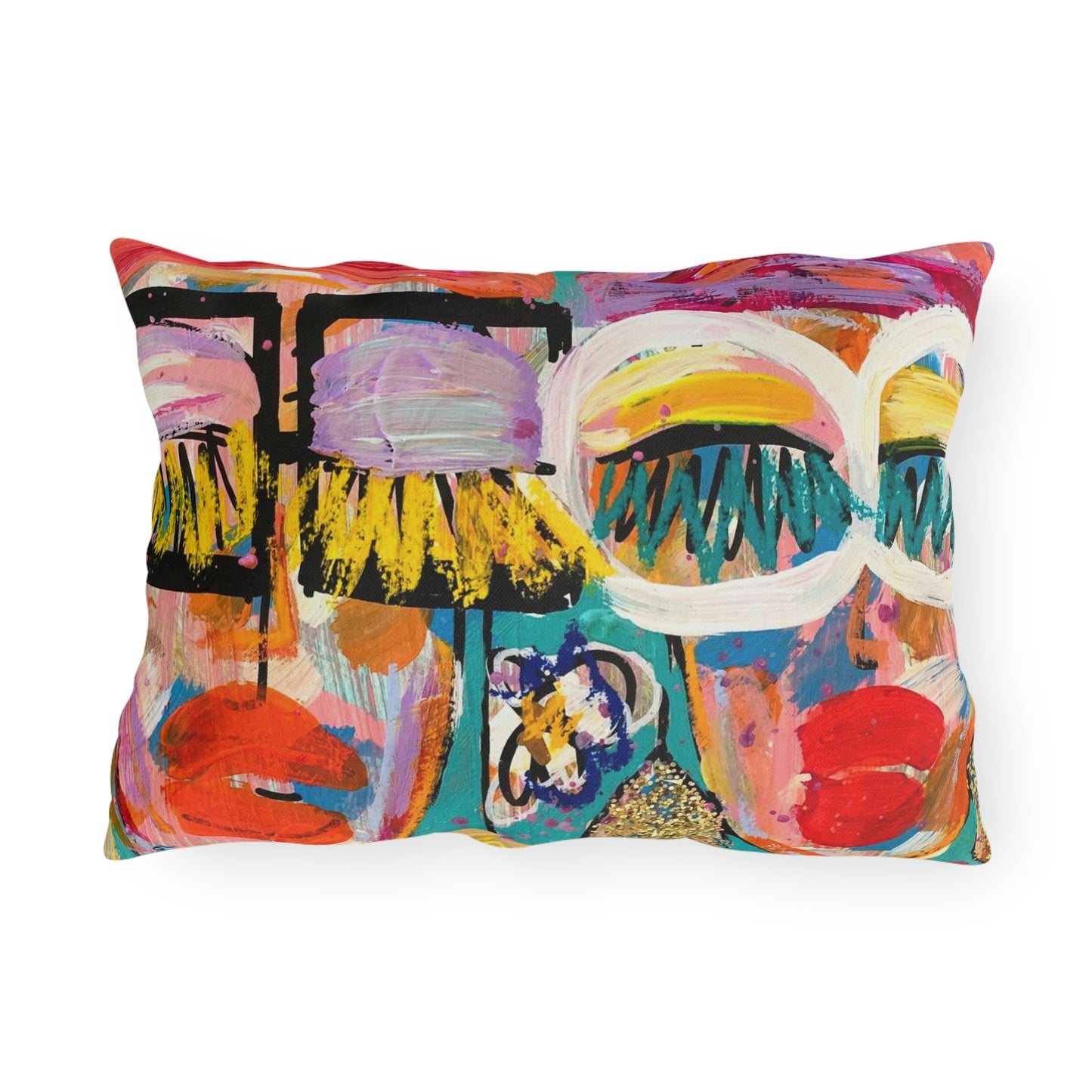 "May Flowers" Original Girl Talk + Heart Art Outdoor Pillows