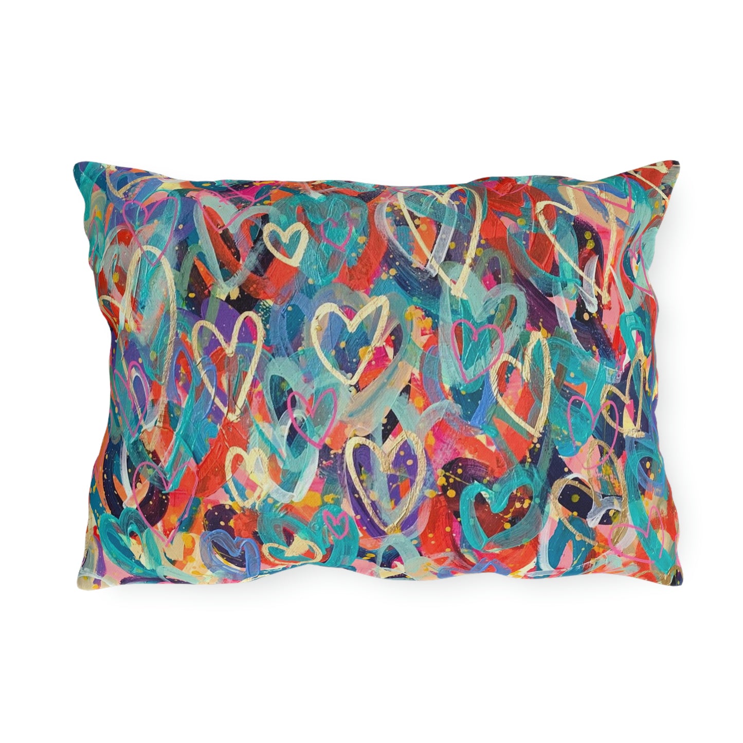 "May Flowers" Original Girl Talk + Heart Art Outdoor Pillows