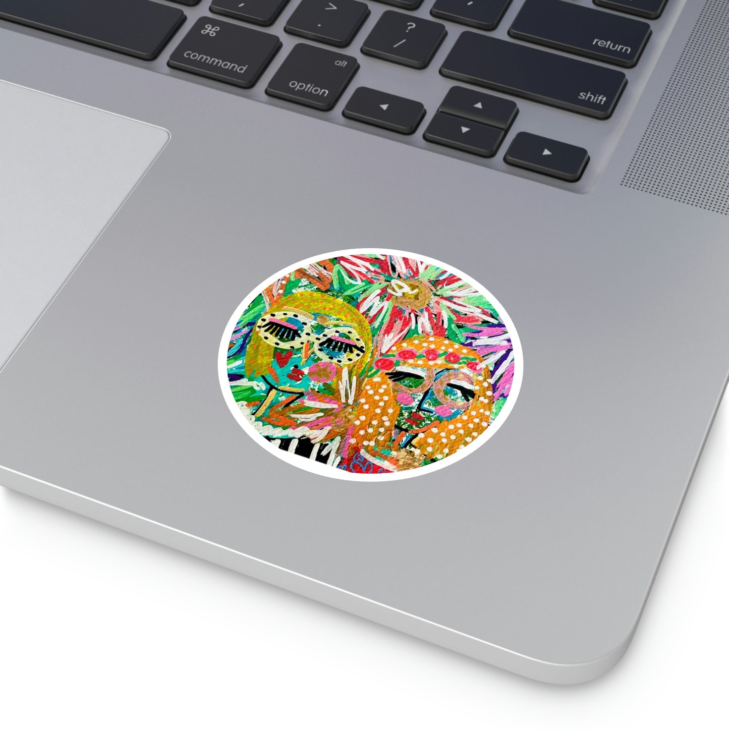 Girl Talk Art Round Stickers