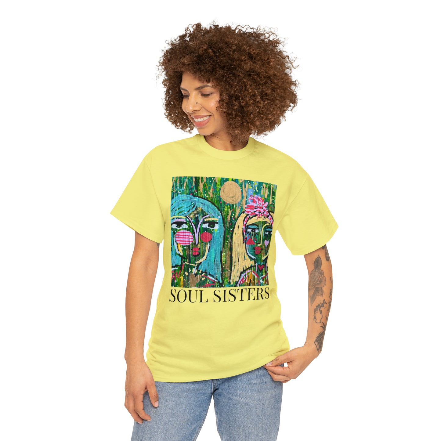 "Soul Sisters" Girl Talk Art Series Unisex Heavy Cotton Tee