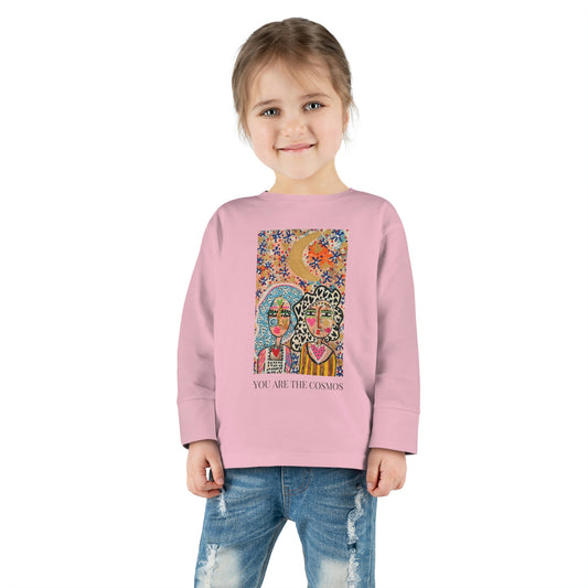"YOU ARE THE COSMOS" GIRL TALK ART Toddler Long Sleeve Tee