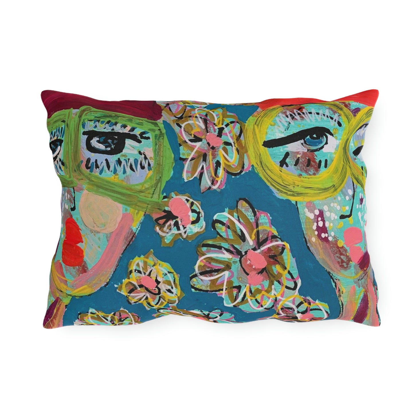 Girl Talk Art Outdoor Pillows