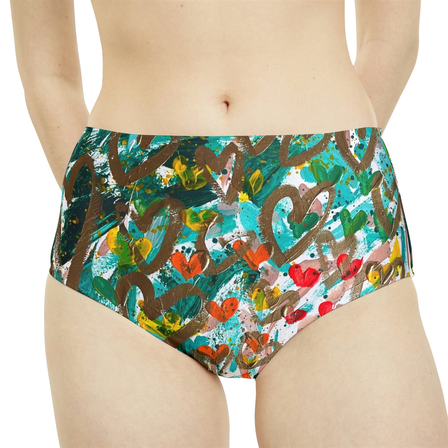 GRATEFUL HEART ART High-Waist Hipster Bikini Bottom