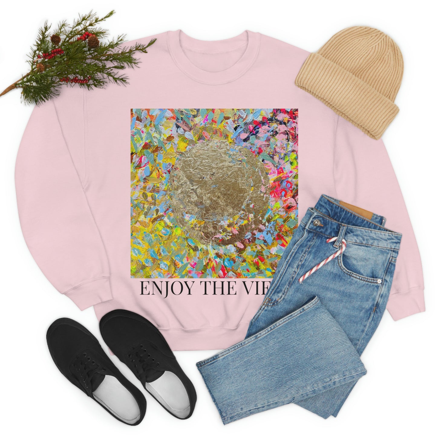"ENJOY THE VIEW" Original Painting Unisex Heavy Blend Crewneck Sweatshirt