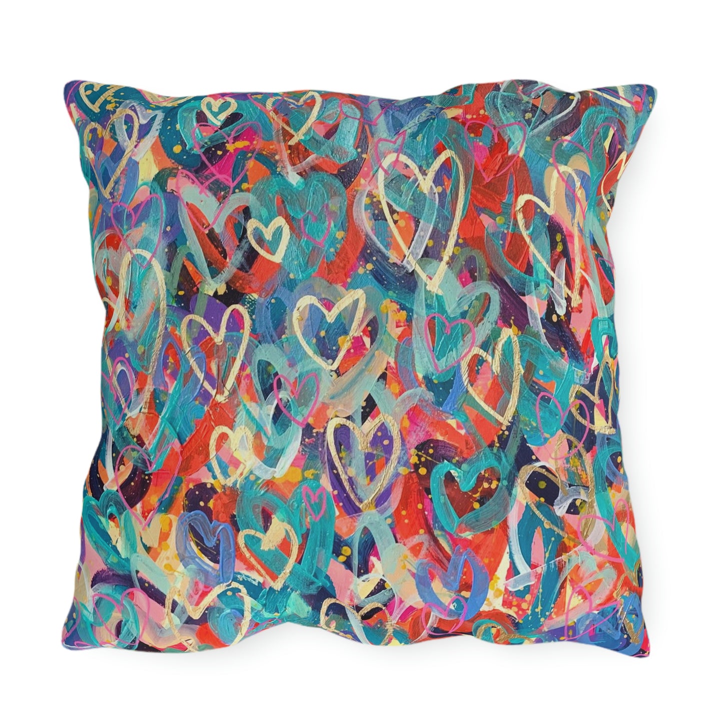 "May Flowers" Original Girl Talk + Heart Art Outdoor Pillows