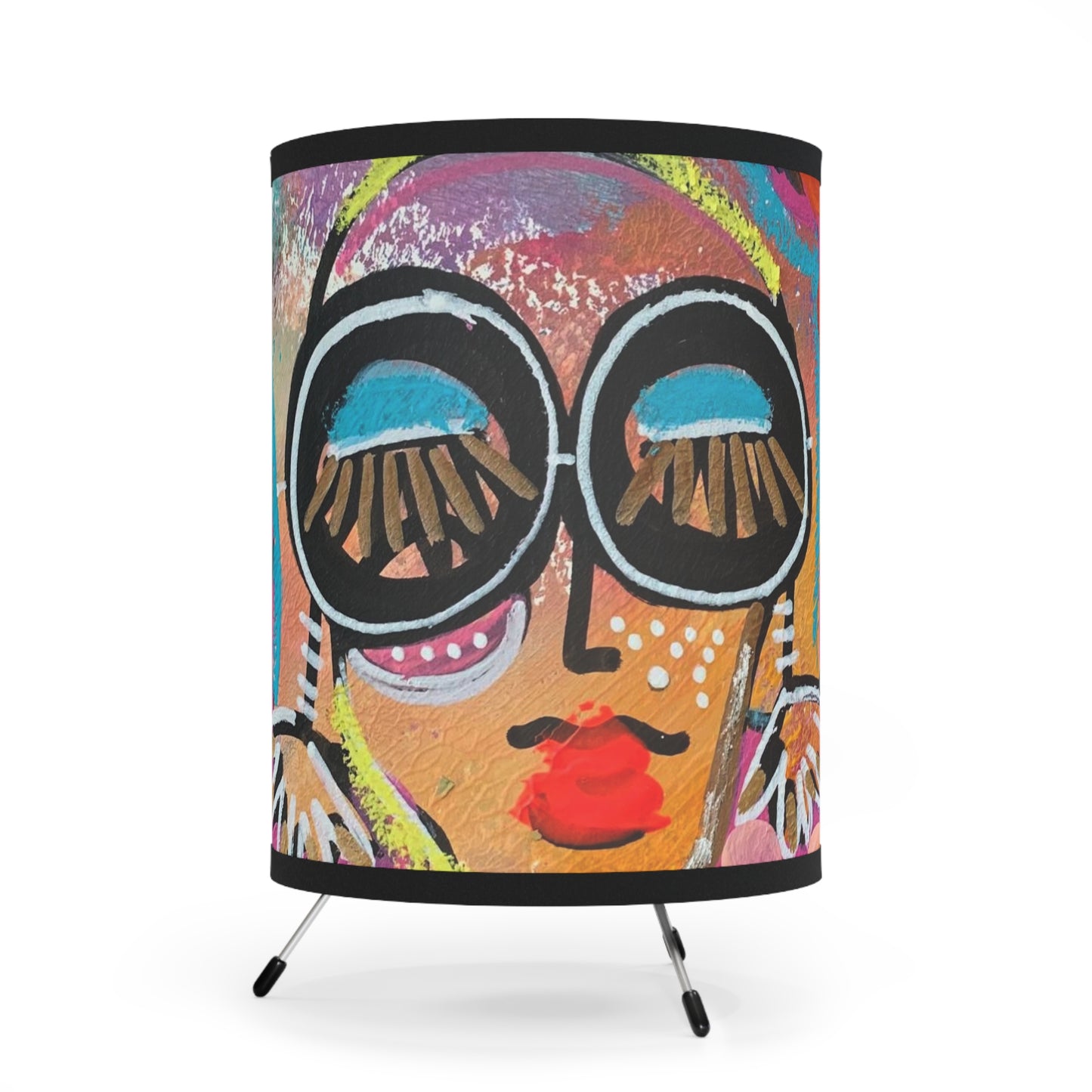 "Roses + Besties" Tripod Lamp with High-Res Printed Shade, US\CA plug