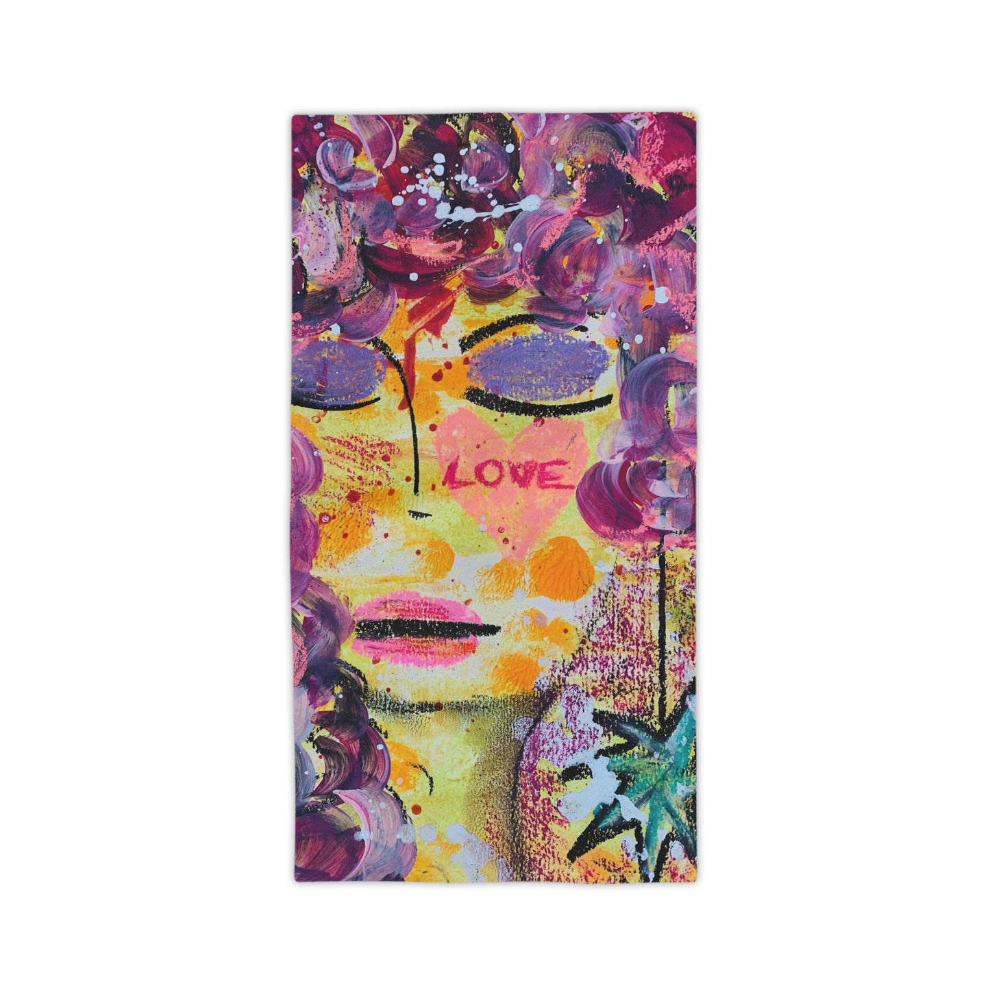 Love + Daydreaming Girl Talk Art Beach Towel
