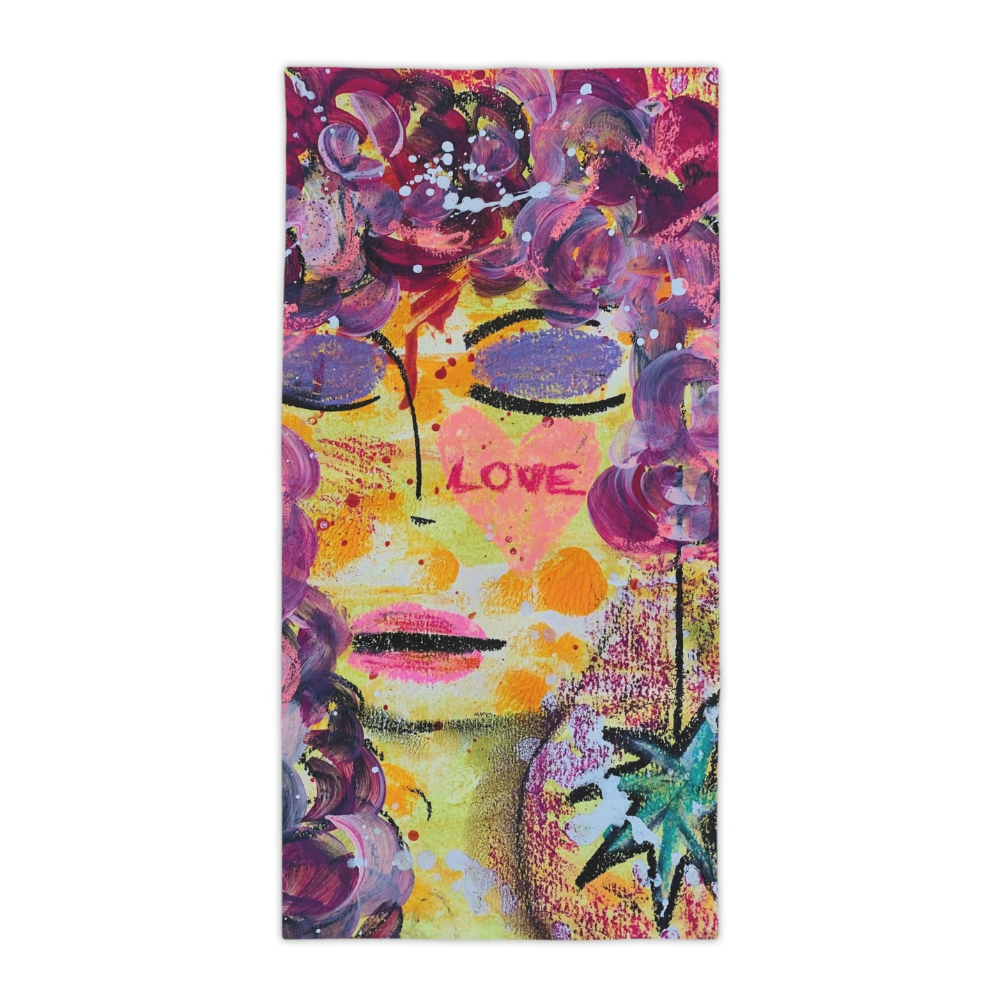 Love + Daydreaming Girl Talk Art Beach Towel