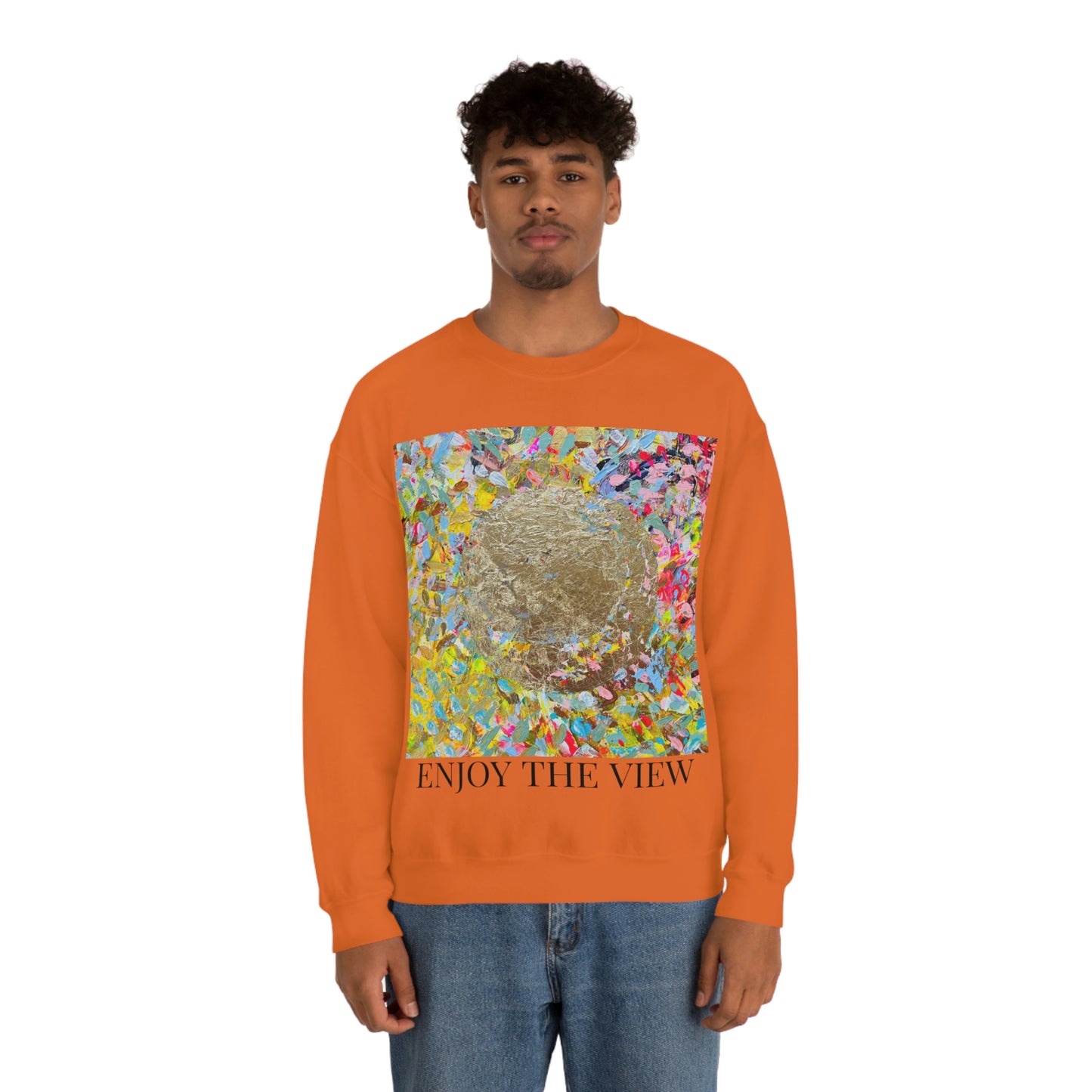 "ENJOY THE VIEW" Original Painting Unisex Heavy Blend Crewneck Sweatshirt