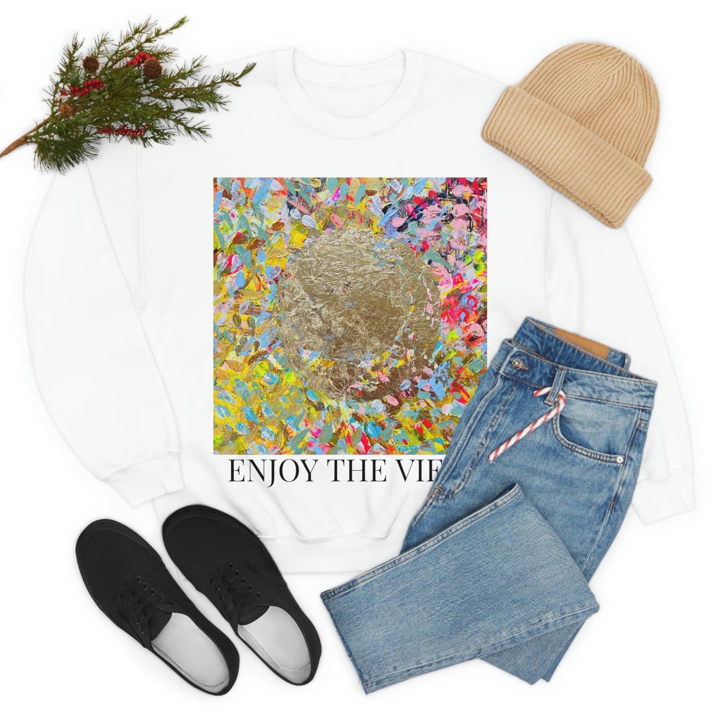 "ENJOY THE VIEW" Original Painting Unisex Heavy Blend Crewneck Sweatshirt