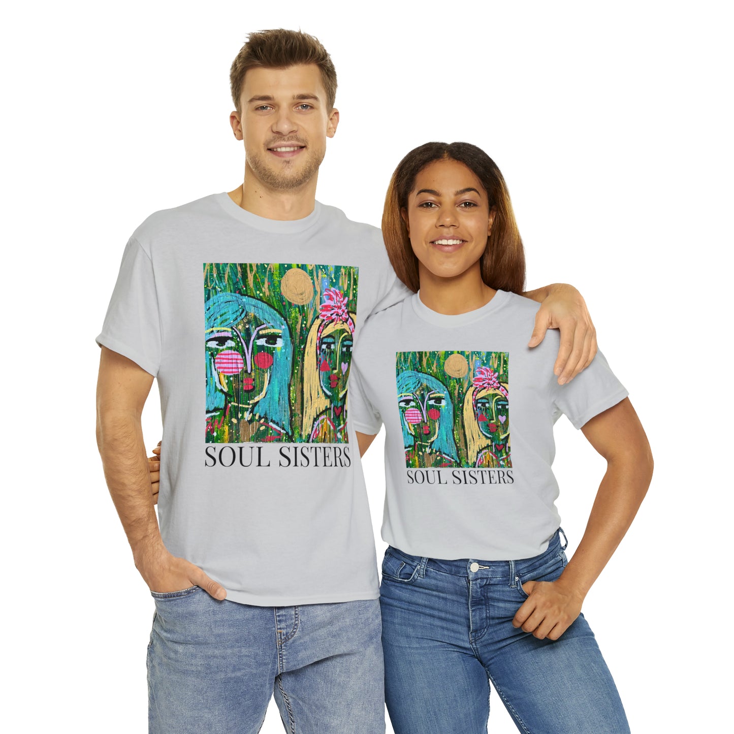 "Soul Sisters" Girl Talk Art Series Unisex Heavy Cotton Tee
