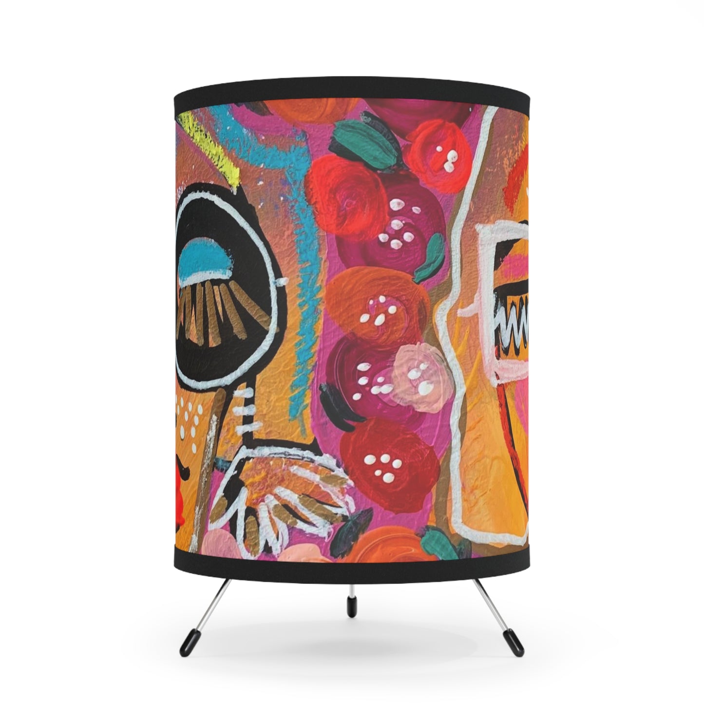 "Roses + Besties" Tripod Lamp with High-Res Printed Shade, US\CA plug