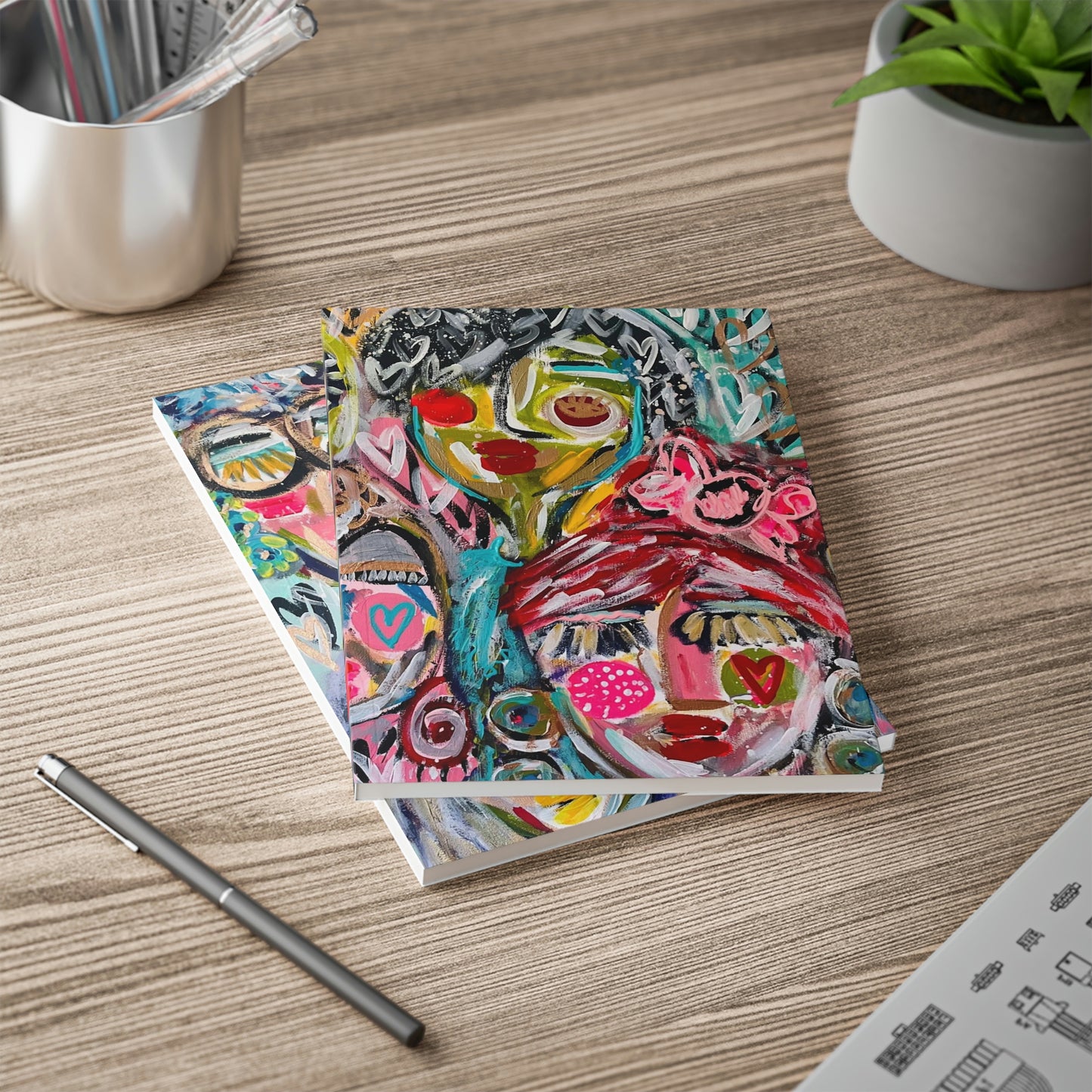 "The Company We Keep" Girl Talk Art Softcover Notebook