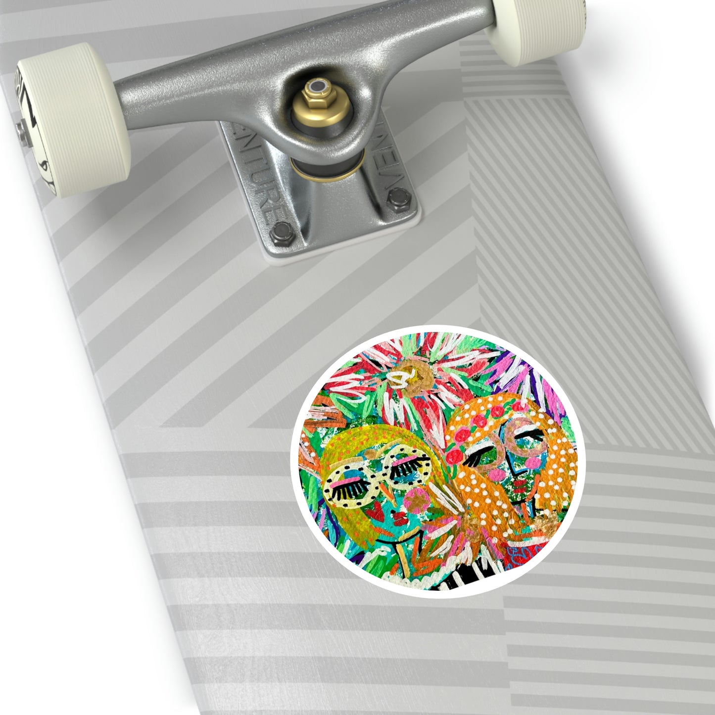 Girl Talk Art Round Stickers