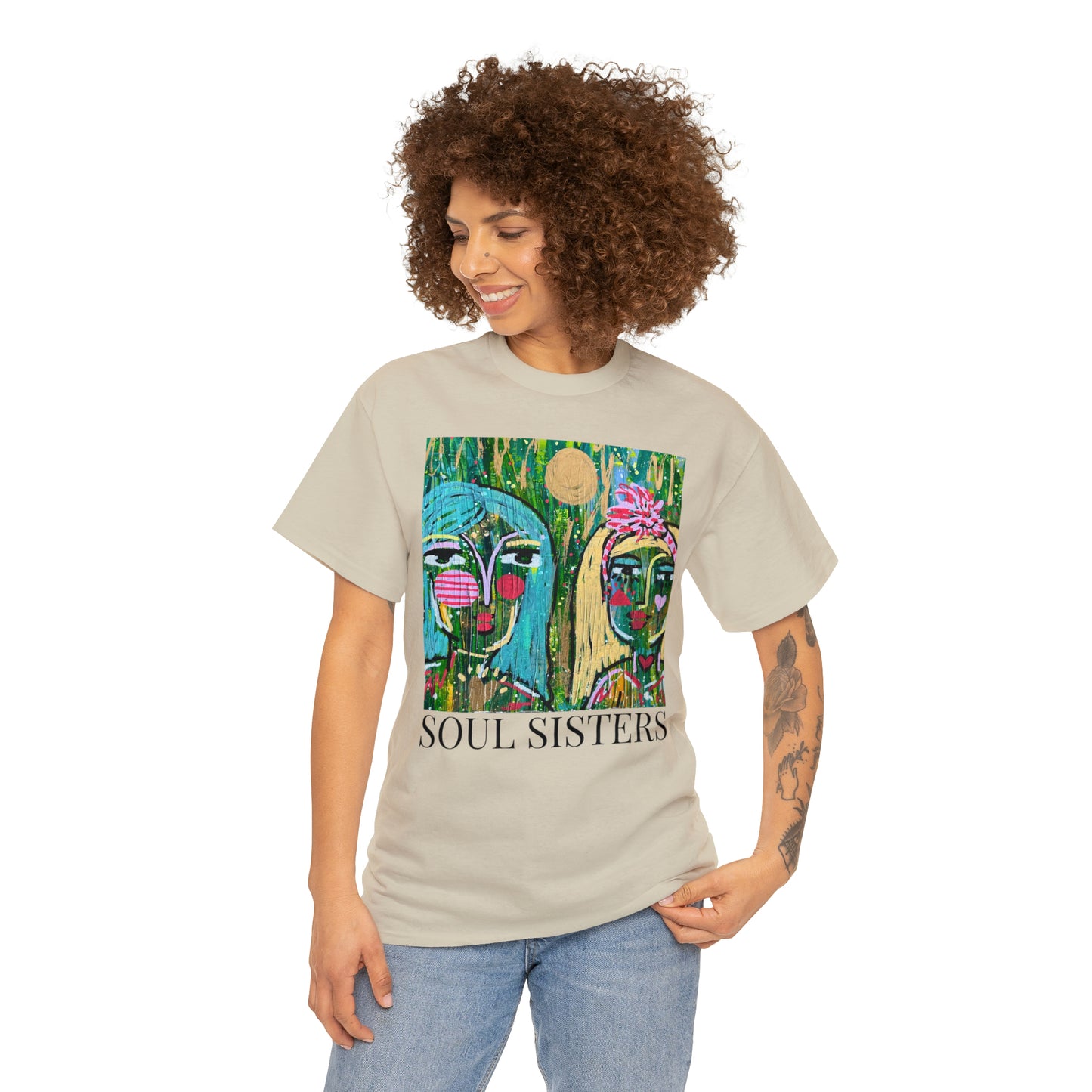 "Soul Sisters" Girl Talk Art Series Unisex Heavy Cotton Tee