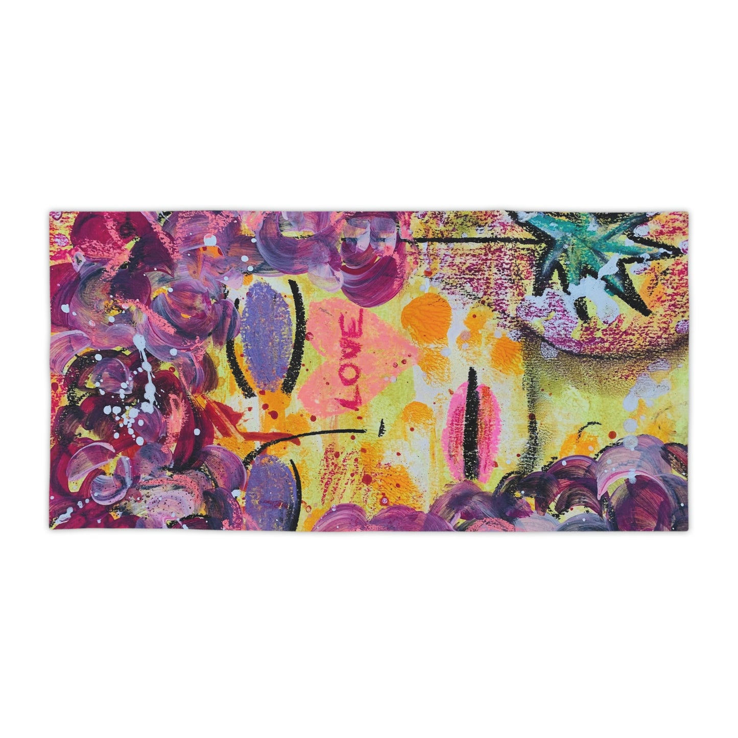 Love + Daydreaming Girl Talk Art Beach Towel