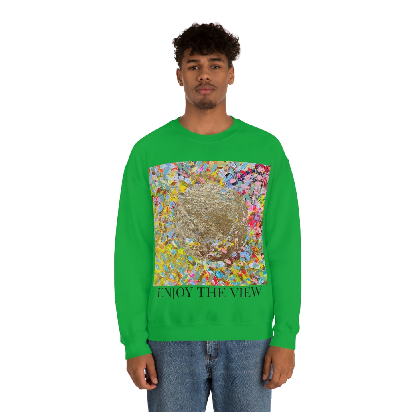 "ENJOY THE VIEW" Original Painting Unisex Heavy Blend Crewneck Sweatshirt