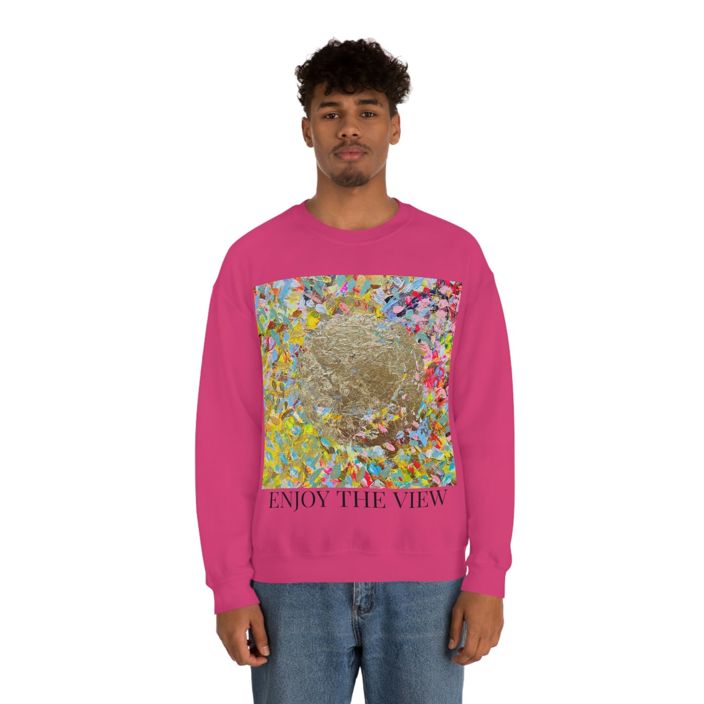 "ENJOY THE VIEW" Original Painting Unisex Heavy Blend Crewneck Sweatshirt