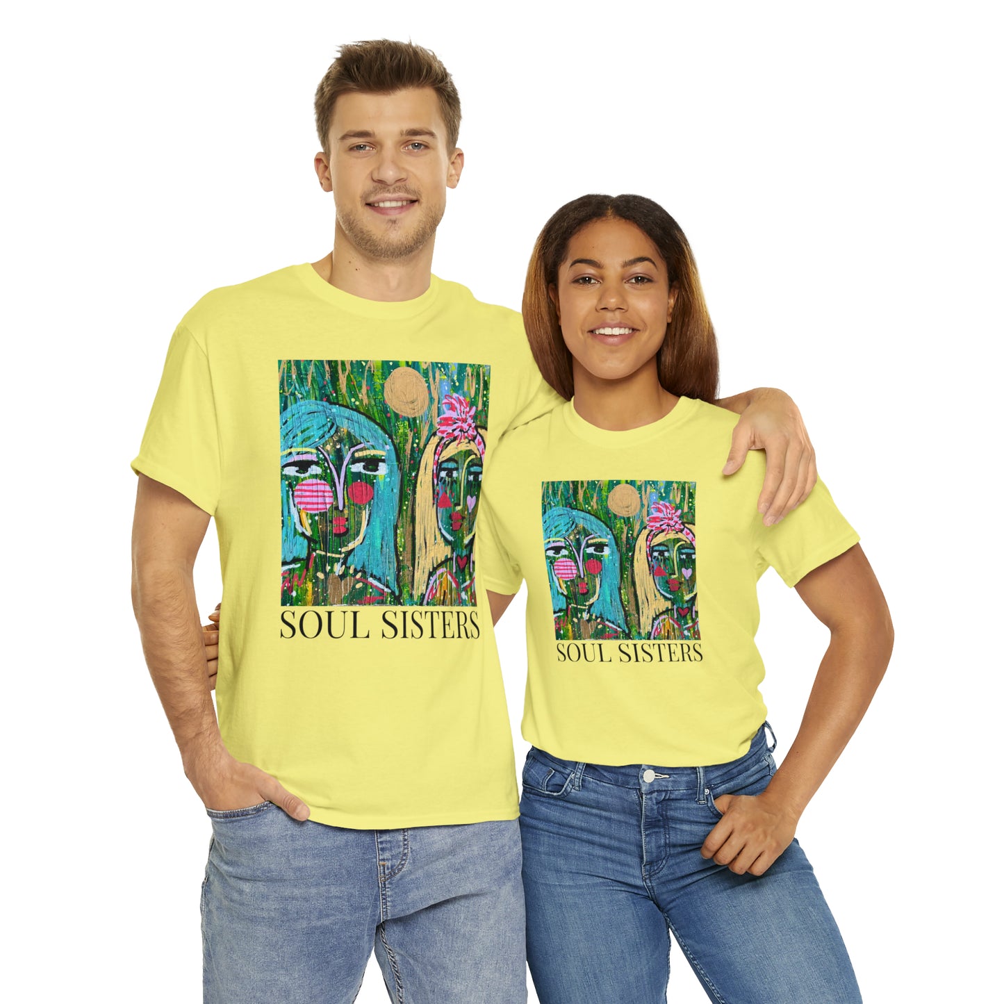"Soul Sisters" Girl Talk Art Series Unisex Heavy Cotton Tee