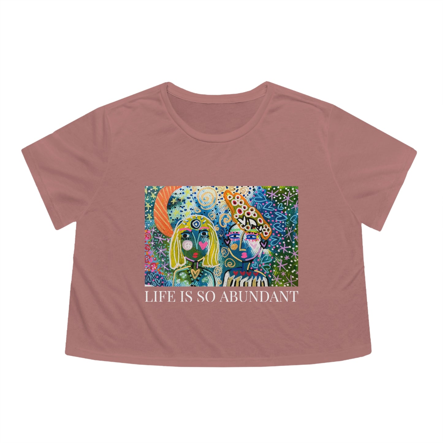 'LIFE IS SO ABUNDANT" Women's Flowy Cropped Tee