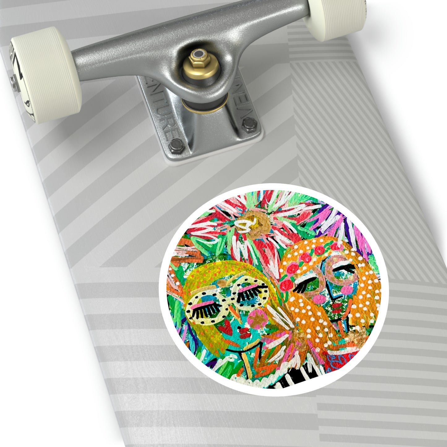 Girl Talk Art Round Stickers