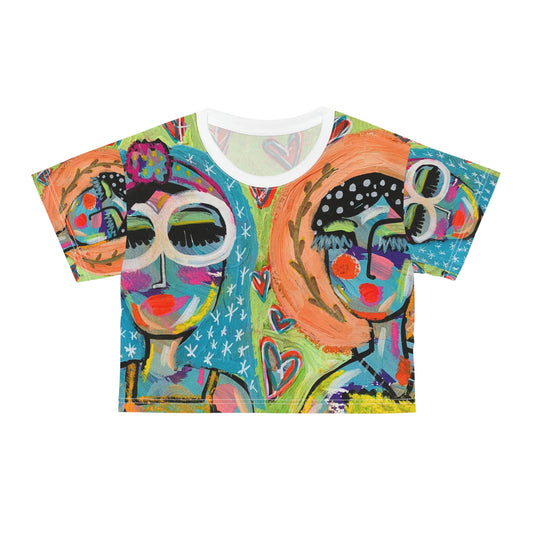 "True Friendship" Girl Talk Art Crop Top Tee