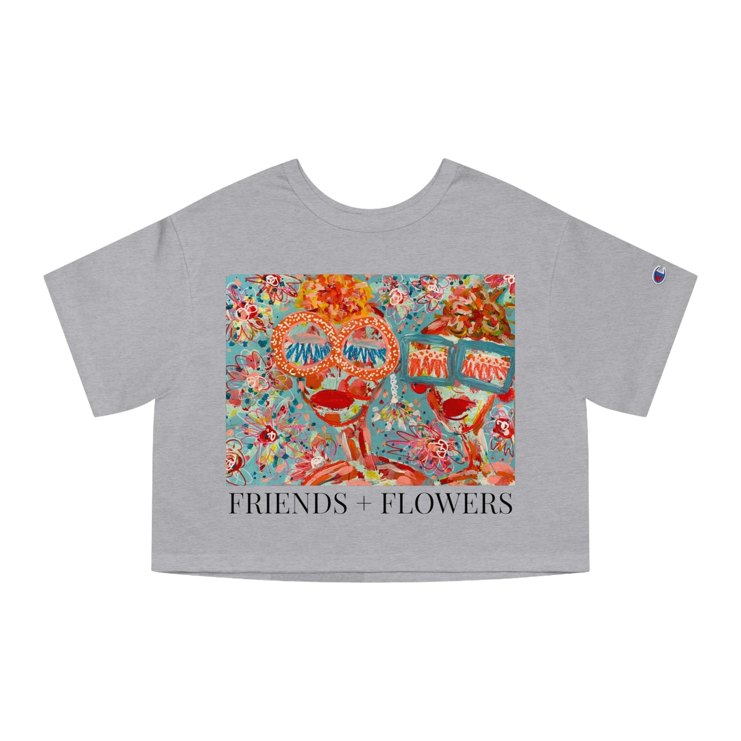 "FRIENDS + FLOWERS" Champion Women's Heritage Cropped T-Shirt