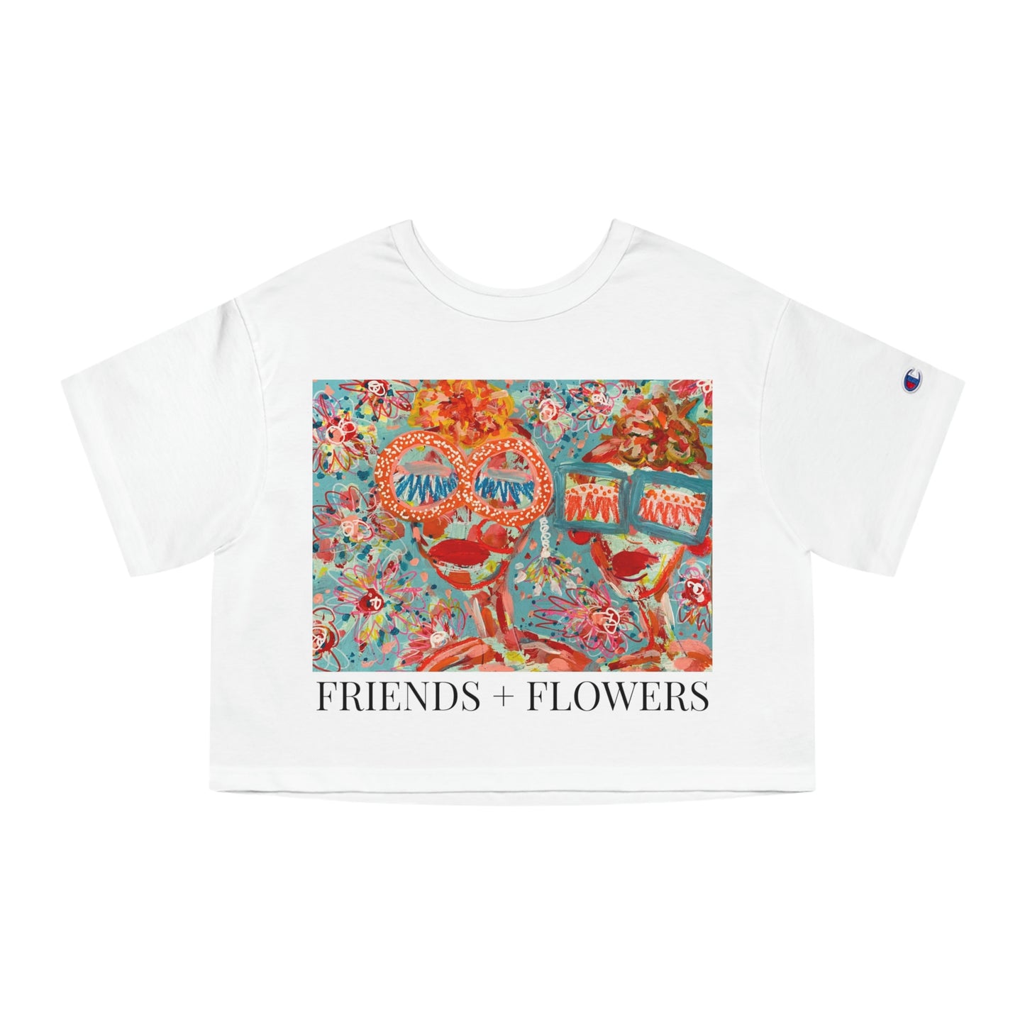 "FRIENDS + FLOWERS" Champion Women's Heritage Cropped T-Shirt